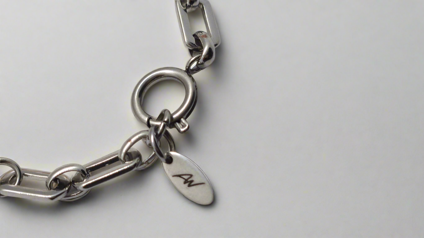 White Pearl Bracelet & Cable Chain